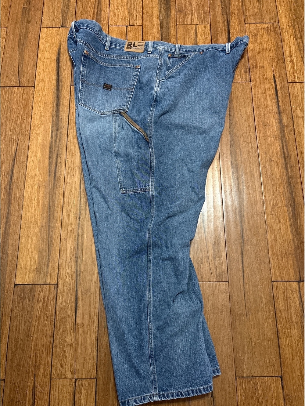 Polo Ralph Lauren Jeans Mens 52x32 Straight Leg 5-Pocket Cotton Denim Carpenter - Picture 5 of 8